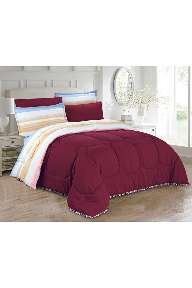 Horse Comforter Set, Soft and Durable Fabric, Modern and Distinctive Pattern, Single Size, 4 Pieces, Lace Rainbow-09 - 1