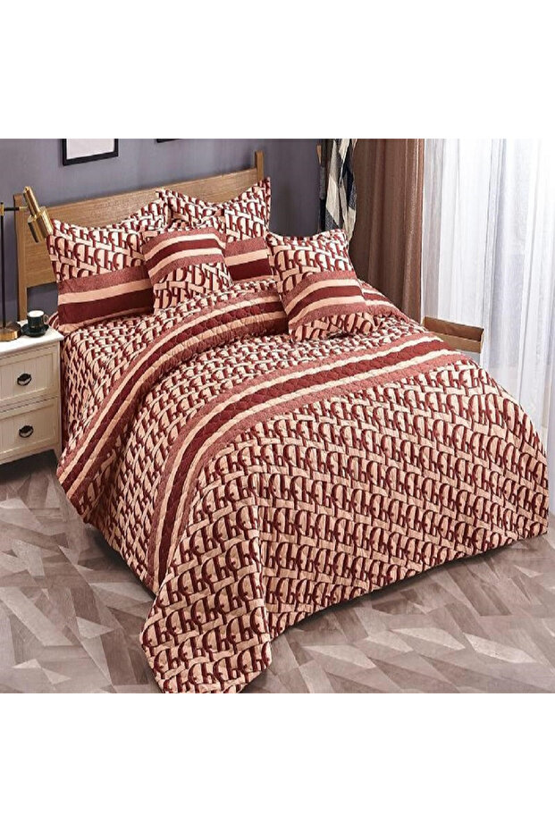 HOURS Comforter Set, 4 Pieces, Single Size, Compressed, Printed, with a Durable and Soft Fabric, Modern and Distinctive Pattern, HOURS-146 - 1