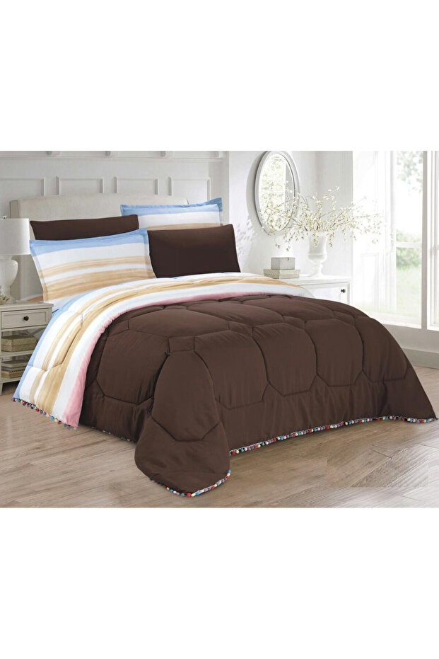 Horse Comforter Set, Soft and Durable Fabric, Modern and Distinctive Pattern, Single Size, 4 Pieces, Lace, Rainbow-10 - 1