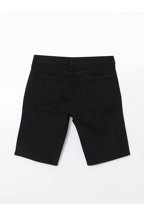 LCW Jeans Siyah Slim Fit Erkek Jean Şort - 4
