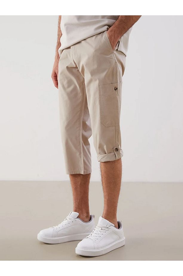 LCWAIKIKI Basic Bej Standart Kalıp Erkek Roller Şort - 2