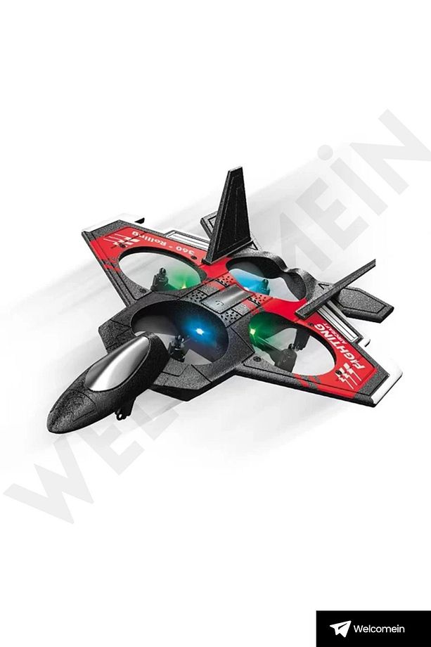 Sünger Gövde 2.4GHz Uzaktan Kumanda LED Işıklı Jet Uçak Drone Başlangıç Seviye (Kırmızı) - 7