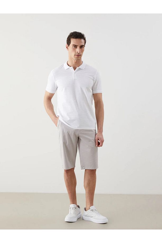 LCWAIKIKI Classic Gri Standart Kalıp Gabardin Erkek Şort - 1