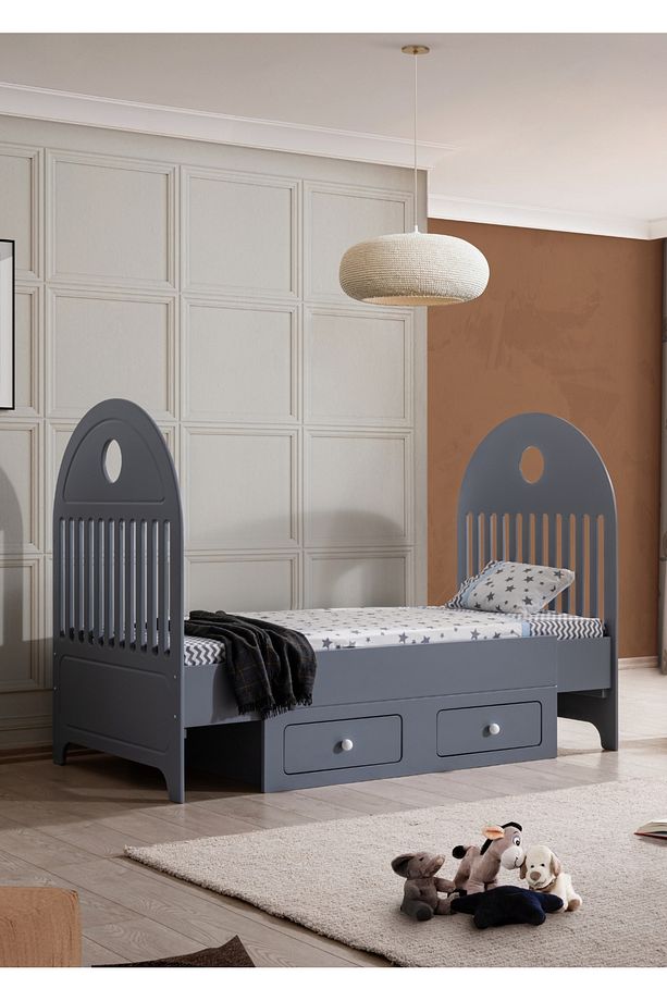 Lotus Büyüyen Karyola / Komple Mdf - Lake / Ücretsiz Kurulum / Ortopedik Yaylı Yatak Dahil - 5