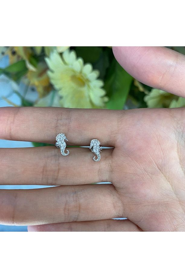 925 Ayar Gümüş Denizatı Kolye Ve Küpe Set - 3