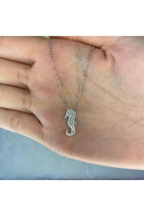 925 Ayar Gümüş Denizatı Kolye Ve Küpe Set - 2