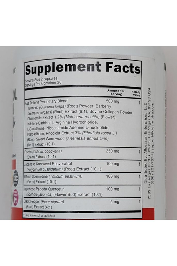 Fisetin Quercetin Resveratrol with Spermidine Wheat Germ Extract - Berberine, - 2