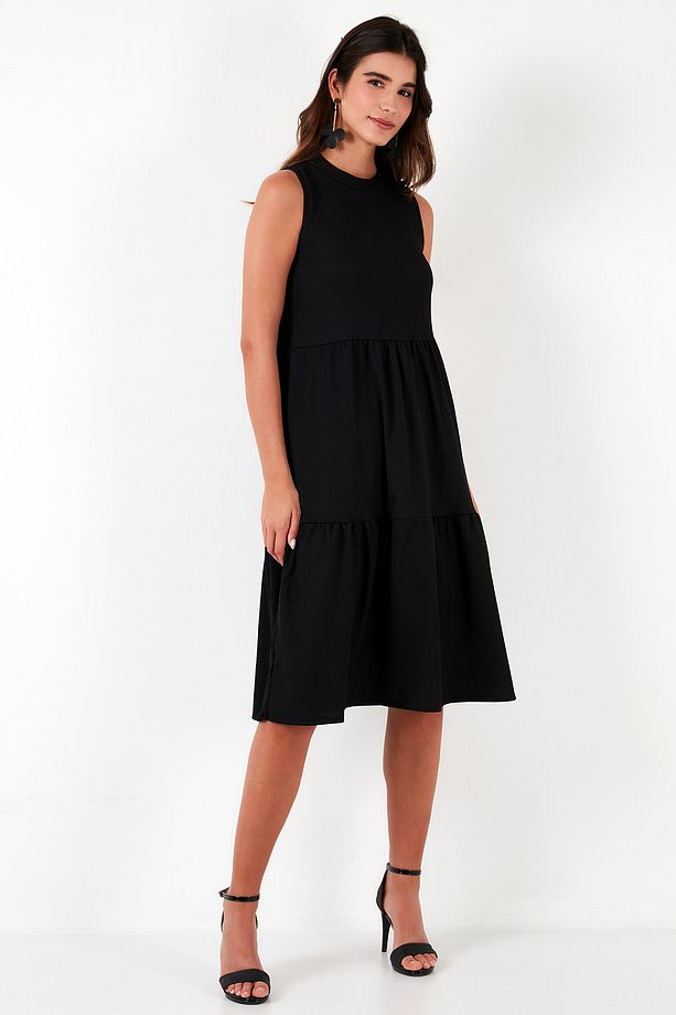 Regular Fit Kolsuz Midi Elbise ELBİSE 5869008 - 1