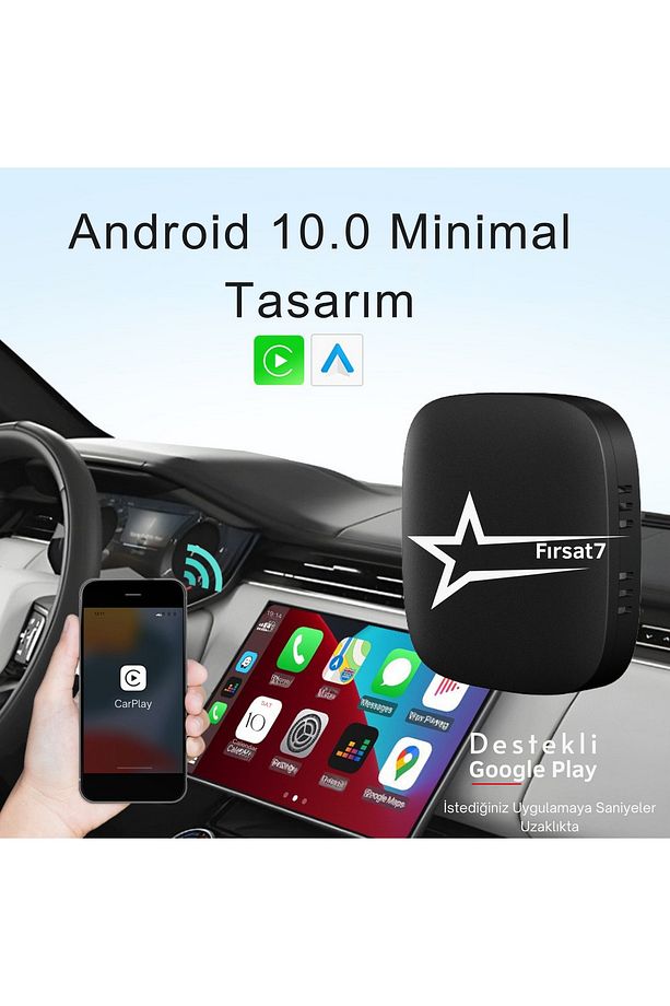 Tak Çalıştır 2in1 Kablosuz & Android Araç Mini Usb Adaptörü Taşınabilir Bluetooth Wifi Carplay - 2
