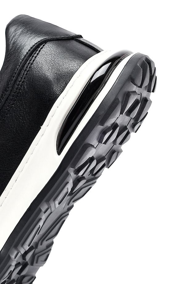 Erkek Siyah Bağcıklı Kalın Tabanlı Deri Sneaker 25SFD675018 - 8