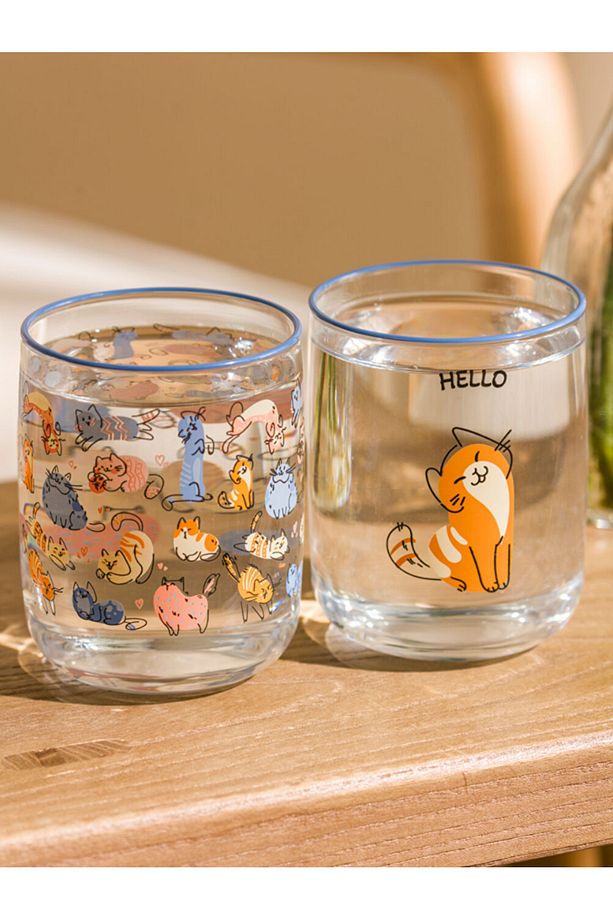 LCW HOME Karişik Kedi Baskılı Bardak Seti 3'lü 280 ml - 2