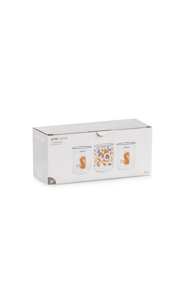 LCW HOME Karişik Kedi Baskılı Bardak Seti 3'lü 280 ml - 3