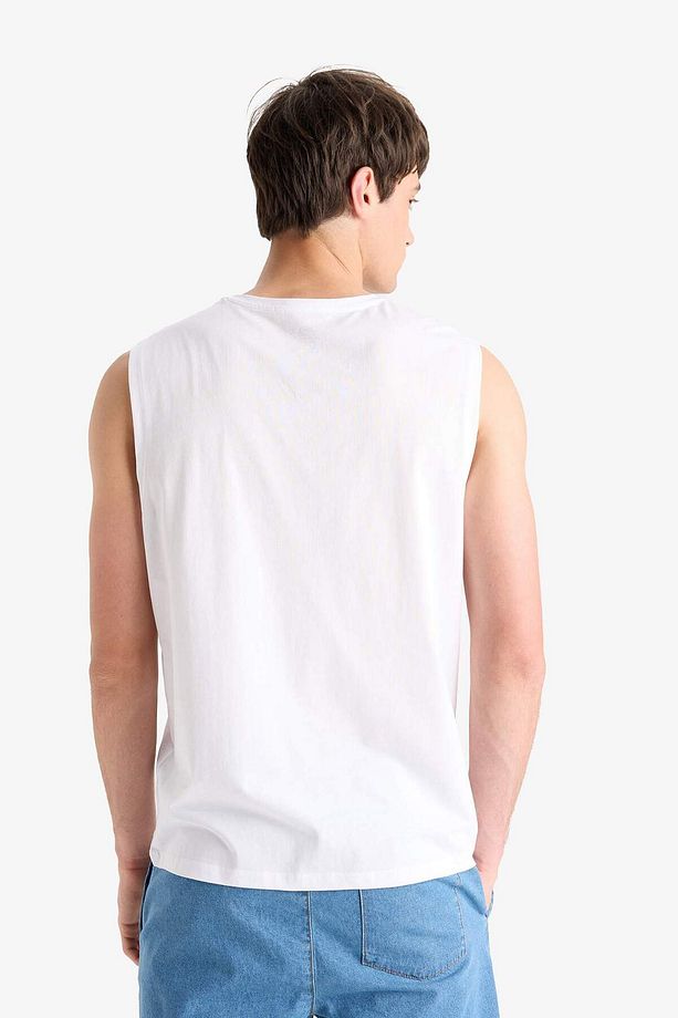 %100 Pamuk Regular Fit Bisiklet Yaka Baskılı Atlet E5188AX25SM - 5
