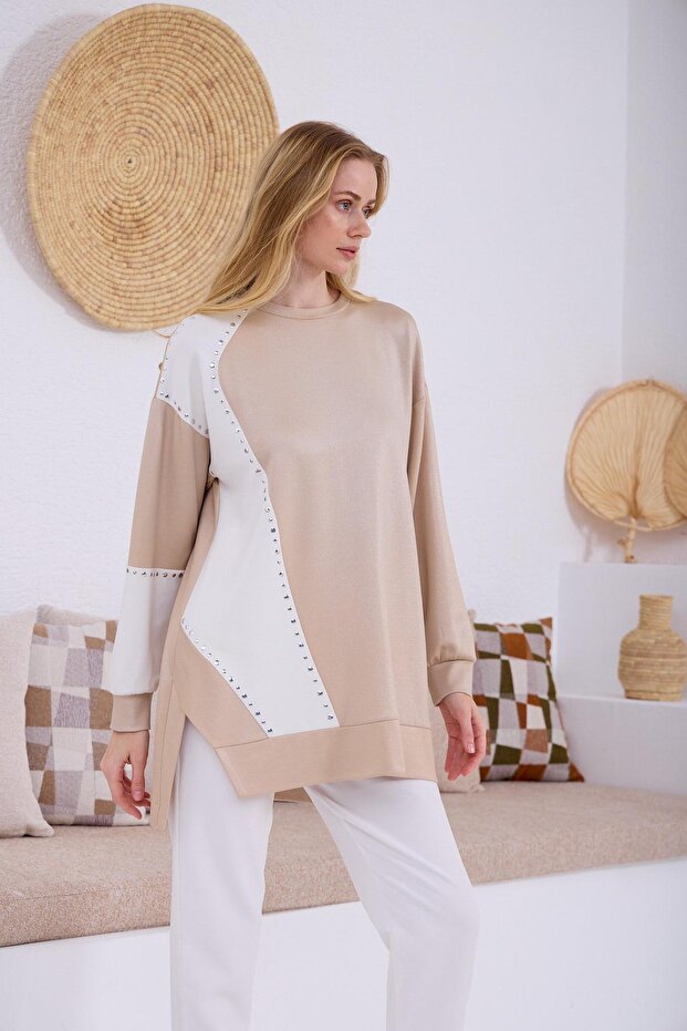 MB21.307 MOODBASİC KENDİNDEN SİMLİ MODAL TUNİK - 4