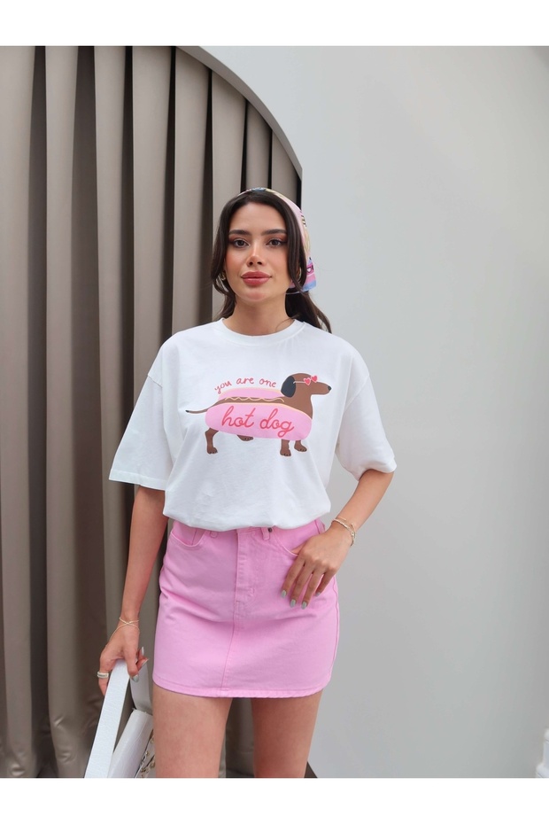 Hot Dog Printed Oversize Tshirt