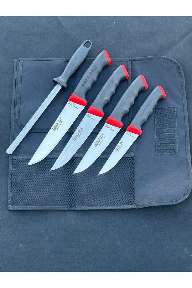 Soft Grip Çantalı Şef, Kasap, Mutfak Bıçak Seti - 2
