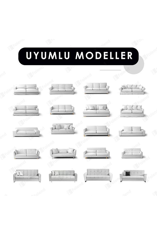 Jakarlı3 3 1 1 Lastikli Kanepe Örtüsü Lastikli Koltuk Örtüsü Chester Koltuk Kılıfı (TAŞ GRİ) - 6
