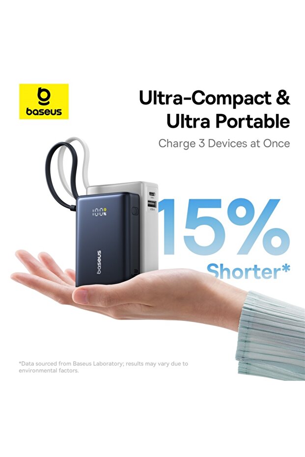 PicoGo Digital Göstergeli Süper Hızlı 10000mAh 45W Laptop Şarj edebilen Powerbank Siyah - 5