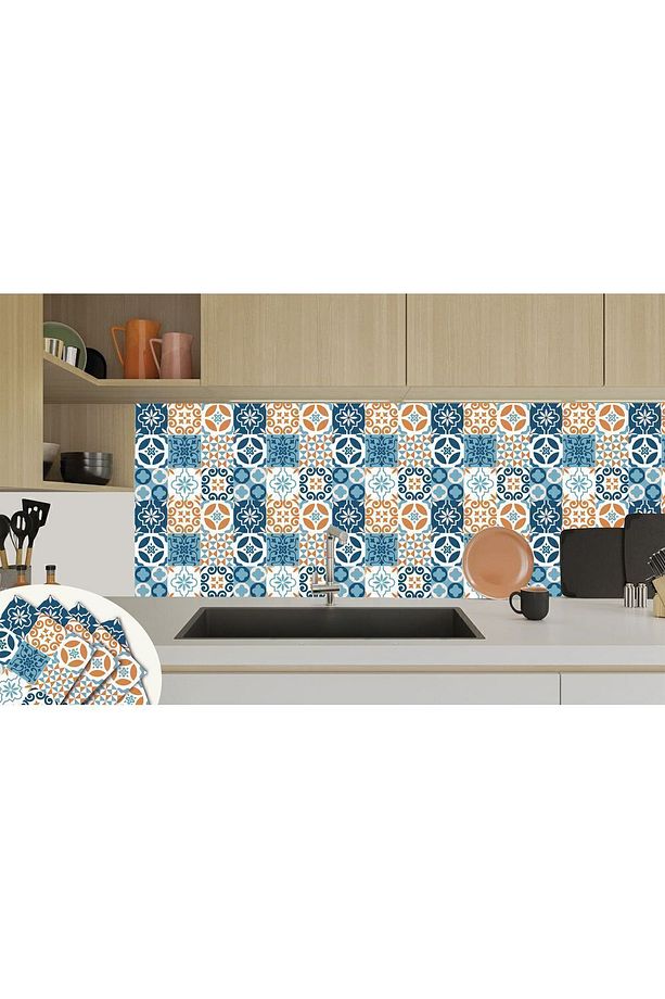 Kendinden Yapışkanlı Kontrast Desenli Pvc Karo 30x30 Cm (33 Adet) 3m2 - 5