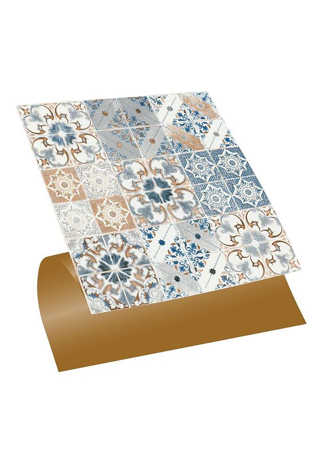 Kendinden Yapışkanlı Mavi Fas 4 Desenli Pvc Karo 30x30 Cm (33 Adet) 3m2 - 1