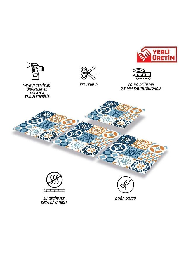 Kendinden Yapışkanlı Kontrast Desenli Pvc Karo 30x30 Cm (33 Adet) 3m2 - 2