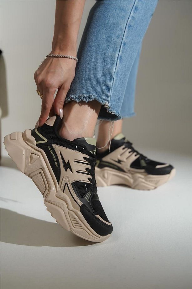 Bağcıklı Yüksek Taban Kadın Sneaker - 4
