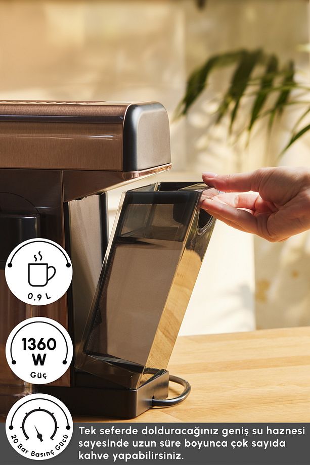 Mycaffee Barista S20 Entegre Süt Hazneli Otomatik Espresso ve Latte Makinesi Amber - 4