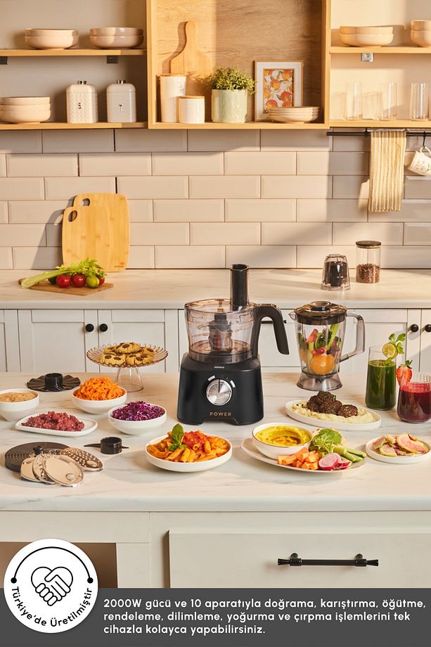 Mastermaid Power 10 in 1 Mutfak Robotu Black Blender Seti 2000w - 3