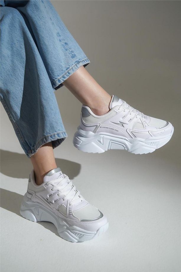 Bağcıklı Yüksek Taban Kadın Sneaker - 2