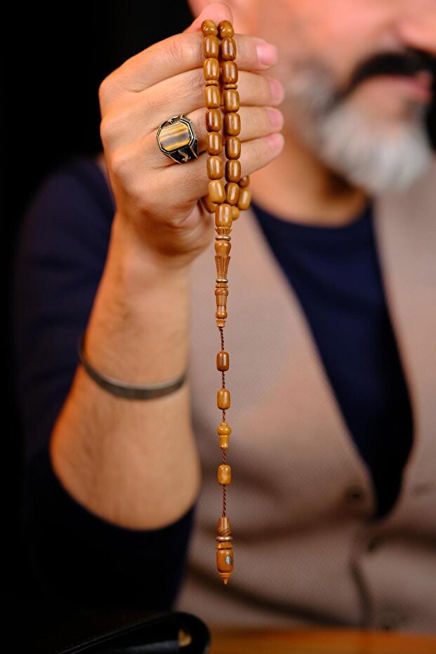 سلسلة نحت أصلية من Master Mücahit Şener قطع كبسولة Kuka Tasbih