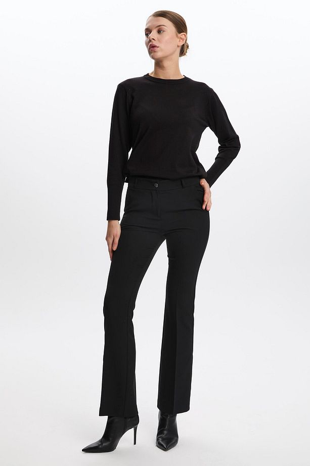 Geniş Paça Siyah Kumaş Pantolon P-0213 - 2
