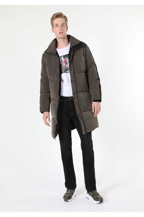 Regular Fit Erkek Yeşil Kaban - 3
