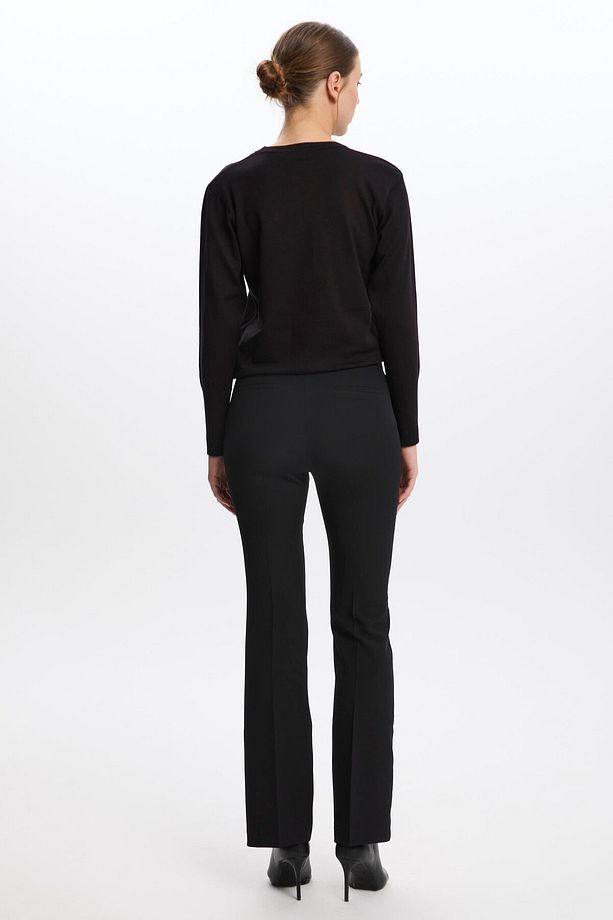 Geniş Paça Siyah Kumaş Pantolon P-0213 - 5