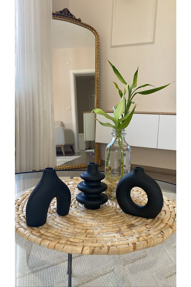 10 Cm Minimal Vazo Set 3'lü Bohem Biblo Minyatür Dekoratif Vazo - 3