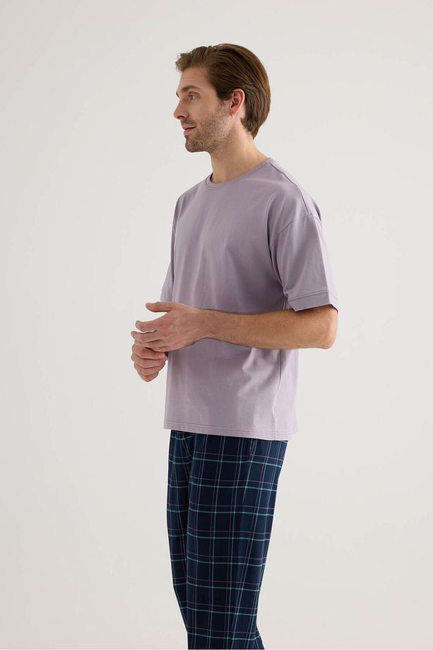 Erkek Pamuklu Kısa Kollu Pijama Üstü - 3