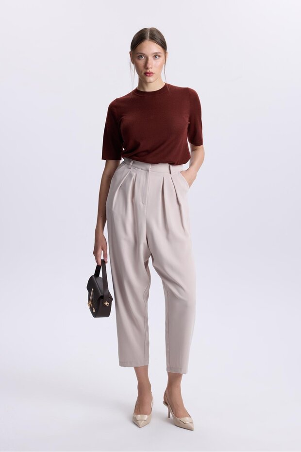 Bej Şalvar Pantolon P-0187K - 3