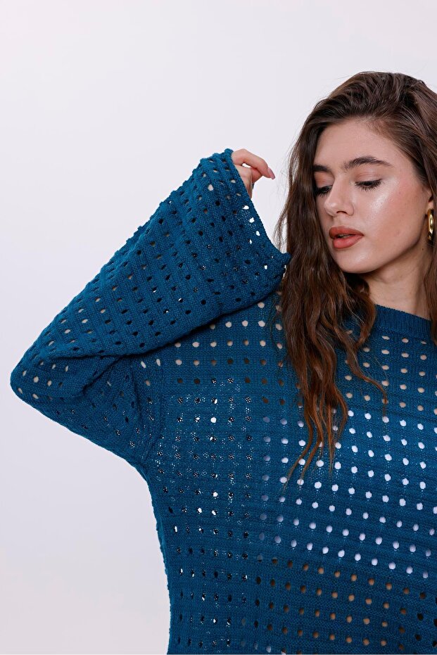 Ajurlu Triko Kadın Bluz - 4