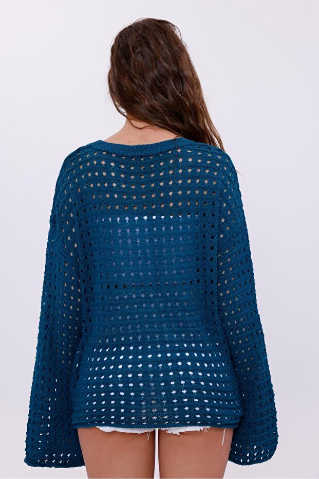 Ajurlu Triko Kadın Bluz - 5