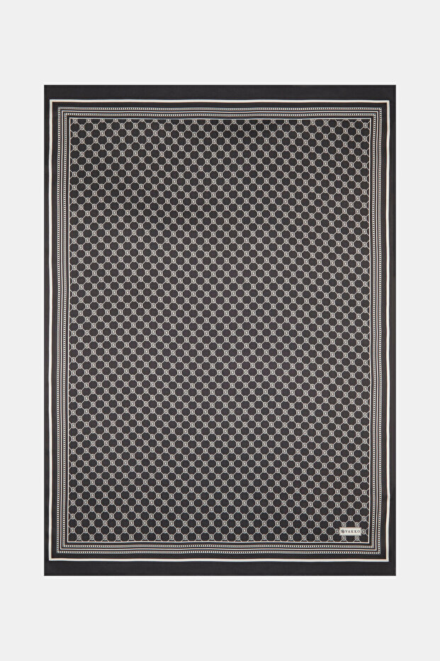 MONOGRAM DESENLİ İPEK ŞAL - 1