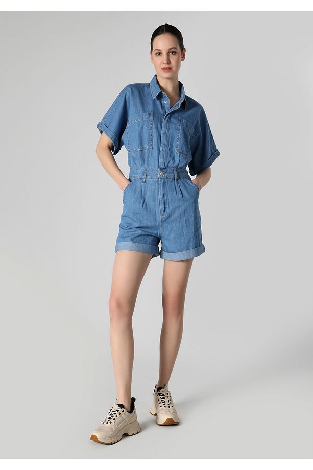 Regular Fit Denim Kadın Şort - 4