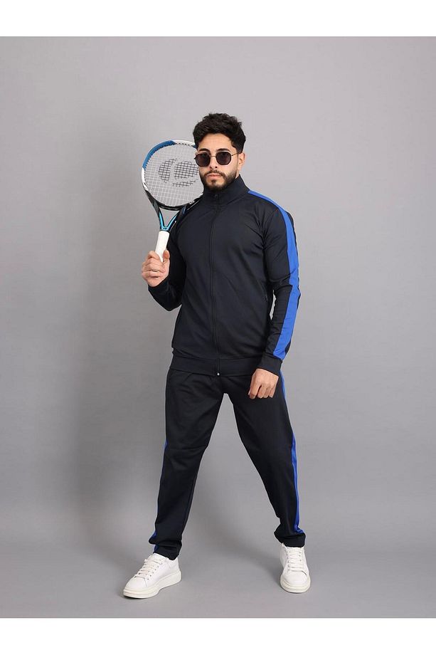 dalgıç kumaş polyester kol şeritli erkek eşofman takım - 2