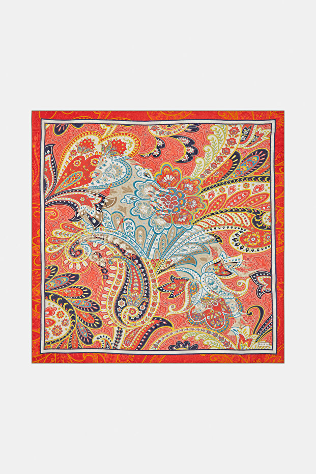 AT FİGÜRLÜ İPEK EŞARP - 1