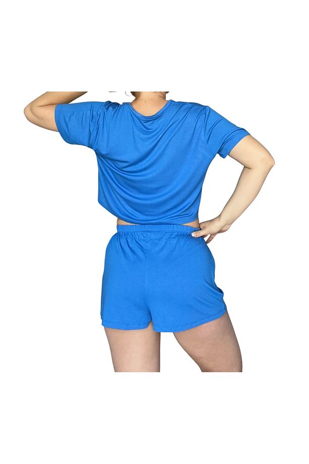 T-Shirt Şort Örme Pijama Takımı - 4