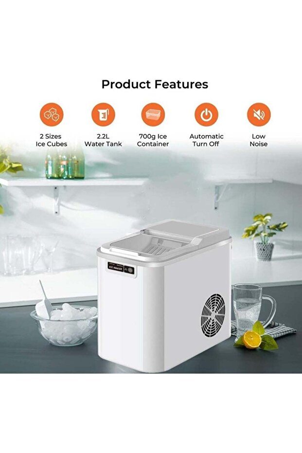 Ice Maker Smart, Ice Maker | DX2044 2.2L 120W Smart Ice Maker with 9 Ice Cubes - 5