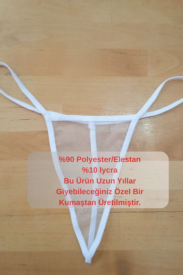 String Tanga Külot Tül ve Mikro Kumaştan Tasarlanmış Şık Model - 5