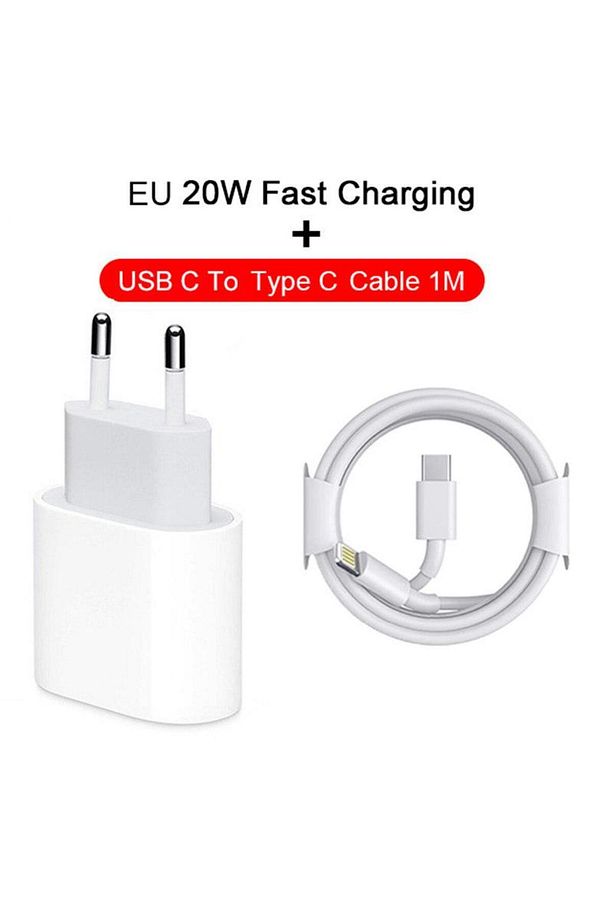 İphone 11/12/13/14 Pro Max Uyumlu Şarj Aleti 20w Type-c Power Adaptör Type-c To Lightning Kablo Seti - 1