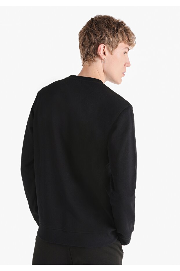 Regular Fit Erkek Siyah Sweatshirt - 2