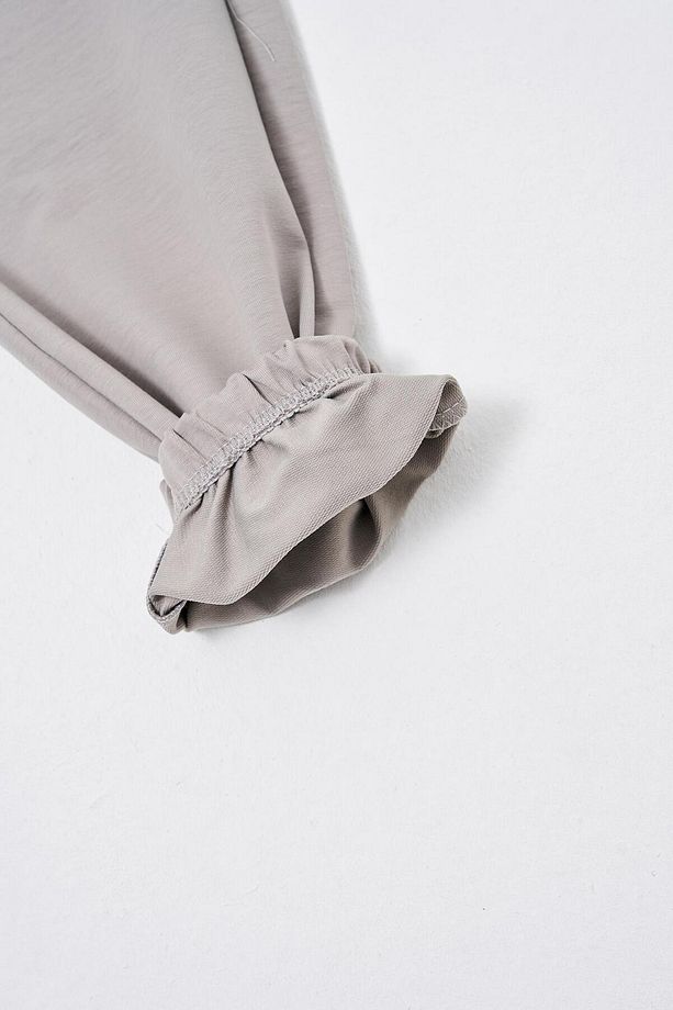 Basic Regular Bel Paça Lastikli 3 Cepli Jogger Eşofman Altı Ice Gri - 7