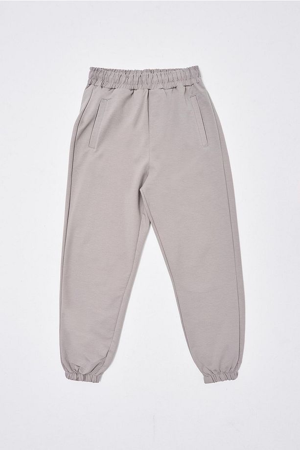 Basic Regular Bel Paça Lastikli 3 Cepli Jogger Eşofman Altı Ice Gri - 8