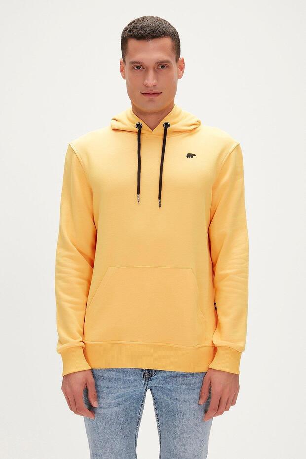 22.02.12.032-C25 Bad Neck Men's Sweatshirt Yellow